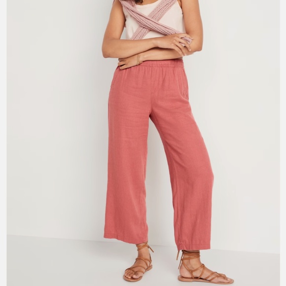 Old Navy High-Waisted Linen-Blend Wide-Leg Pants XXL Tall - Picture 1 of 5
